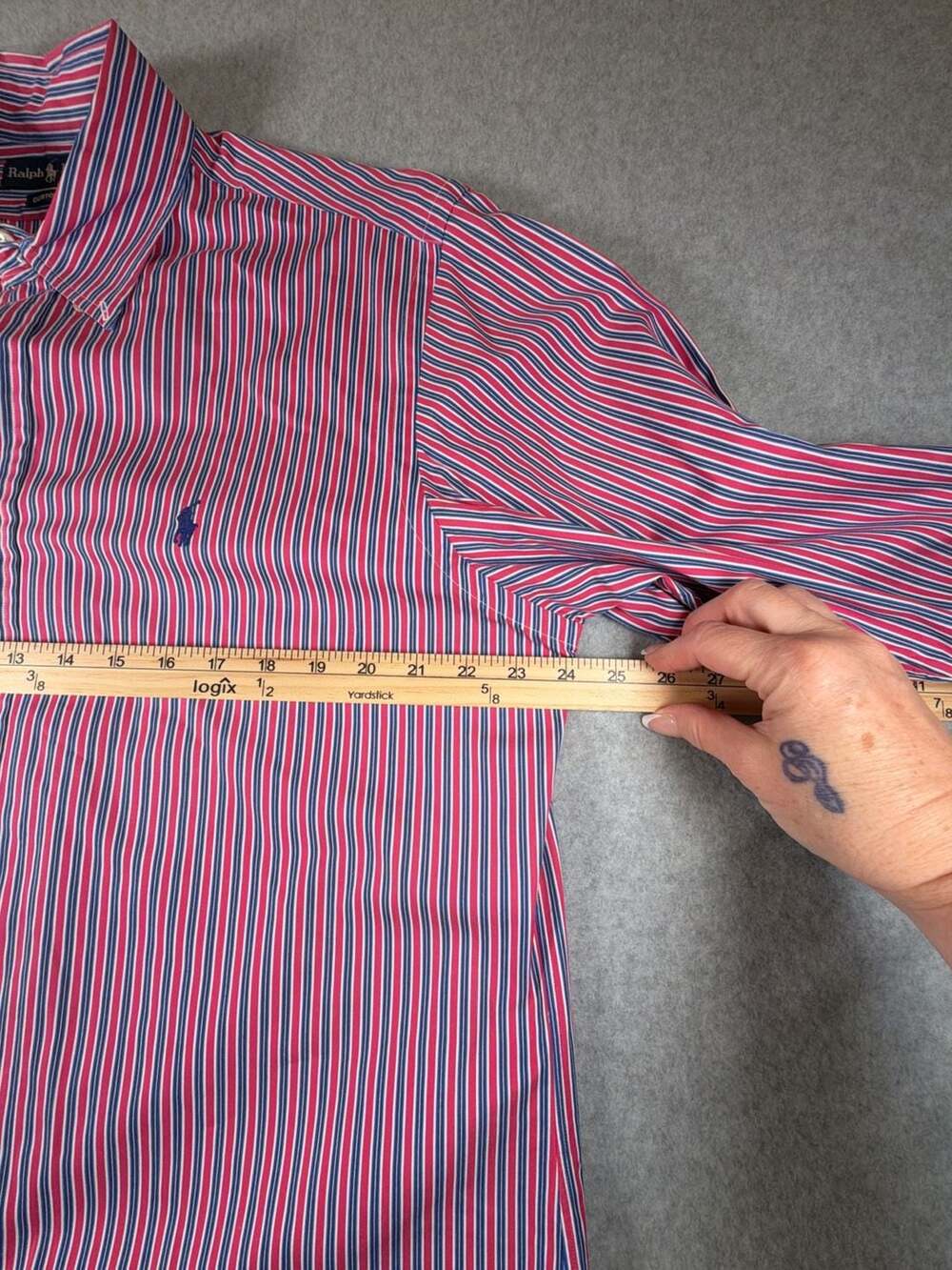 Ralph Lauren Custom Fit Striped Button Down Shirt Size 17 XL - Picture 5 of 9